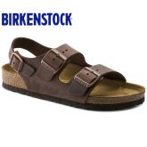 德国制造Birkenstock天然牛皮/光滑真皮休闲凉鞋经典Milano系列流行色