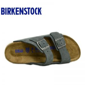 【软底】春夏全新款Birkenstock经典两扣凉拖Arizona牛反绒皮柔软鞋床软木拖鞋