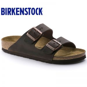 Birkenstock经典天然油蜡皮水松木两扣流行凉拖鞋Arizona明星同款软木拖鞋