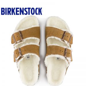 Birkenstock Arizona羊绒鞋床反绒牛皮秋冬毛毛鞋软木拖鞋软木拖鞋