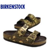 春夏新款Birkenstock牛皮两扣凉拖鞋Arizona金属光泽闪亮色软木拖鞋