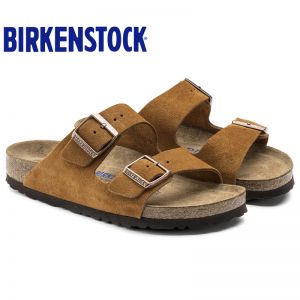 【软底】春夏全新款Birkenstock经典两扣凉拖Arizona牛反绒皮柔软鞋床软木拖鞋