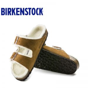 Birkenstock Arizona羊绒鞋床反绒牛皮秋冬毛毛鞋软木拖鞋软木拖鞋