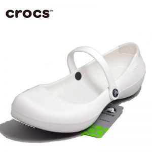 Crocs卡洛驰女士艾利平底防滑工作鞋 医生鞋 护士鞋 11050 可爱小白鞋