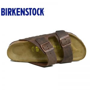 Birkenstock经典天然油蜡皮水松木两扣流行凉拖鞋Arizona明星同款软木拖鞋