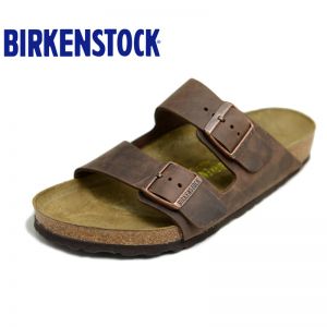 Birkenstock经典天然油蜡皮水松木两扣流行凉拖鞋Arizona明星同款软木拖鞋