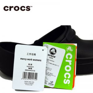 Crocs卡洛驰防滑工作鞋 医生鞋 护士鞋 工作玛希黑色/白色10876 Mercy Work