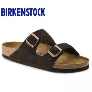 【软底】春夏全新款Birkenstock经典两扣凉拖Arizona牛反绒皮柔软鞋床软木拖鞋
