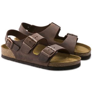 德国制造Birkenstock天然牛皮/光滑真皮休闲凉鞋经典Milano系踝凉鞋
