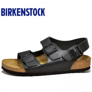 德国制造Birkenstock天然牛皮/光滑真皮休闲凉鞋经典Milano系踝凉鞋