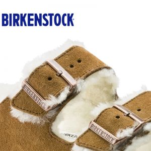 Birkenstock Arizona羊绒鞋床反绒牛皮秋冬毛毛鞋软木拖鞋软木拖鞋