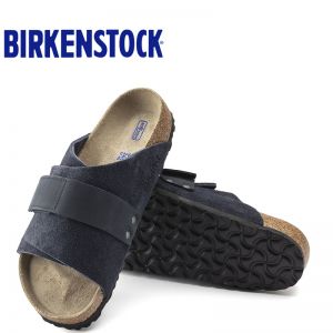 Birkenstock经典软木单扣凉拖男女同款牛皮绒面革拖鞋kyoto系列软木拖鞋软木拖鞋
