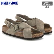 BIRKENSTOCK软底德国制造反绒牛皮后跟跘带交叉带时尚平跟软木鞋床凉鞋Tulum