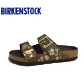 春夏新款Birkenstock牛皮两扣凉拖鞋Arizona金属光泽闪亮色软木拖鞋