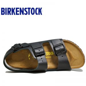 德国制造Birkenstock天然牛皮/光滑真皮休闲凉鞋经典Milano系踝凉鞋