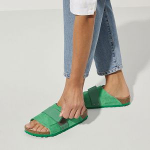 Birkenstock经典软木单扣凉拖男女同款牛皮绒面革拖鞋kyoto系列软木拖鞋软木拖鞋