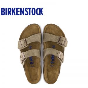 【软底】春夏全新款Birkenstock经典两扣凉拖Arizona牛反绒皮柔软鞋床软木拖鞋