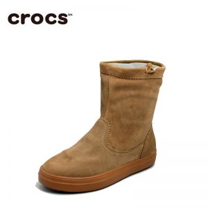 Crocs卡骆驰女鞋保暖雪地靴女冬芮莉洛基软跟平底短筒靴|203425