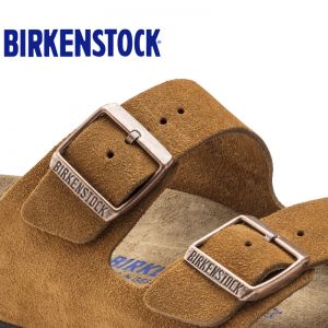 【软底】春夏全新款Birkenstock经典两扣凉拖Arizona牛反绒皮柔软鞋床软木拖鞋