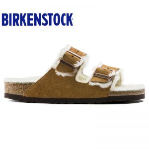 Birkenstock Arizona羊绒鞋床反绒牛皮秋冬毛毛鞋软木拖鞋软木拖鞋