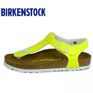 德国Birkenstock Kairo荧光漆皮人字拖系踝凉鞋
