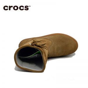 Crocs卡骆驰女鞋保暖雪地靴女冬芮莉洛基软跟平底短筒靴|203425