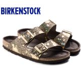 春夏新款Birkenstock牛皮两扣凉拖鞋Arizona金属光泽闪亮色软木拖鞋