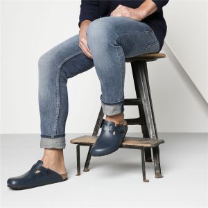 经典热销明星同款德国制造Birkenstock经典Boston光滑牛皮包头鞋流行色