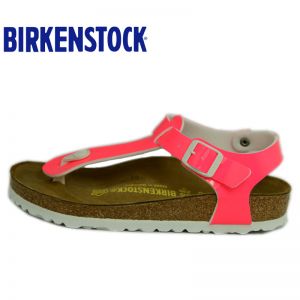 德国Birkenstock Kairo荧光漆皮人字拖系踝凉鞋
