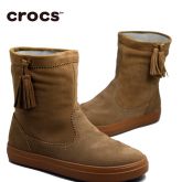 Crocs卡骆驰女鞋保暖雪地靴女冬芮莉洛基软跟平底短筒靴|203425