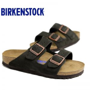 【软底】春夏全新款Birkenstock经典两扣凉拖Arizona牛反绒皮柔软鞋床软木拖鞋