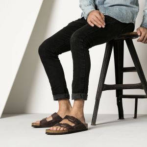 Birkenstock经典天然油蜡皮水松木两扣流行凉拖鞋Arizona明星同款软木拖鞋