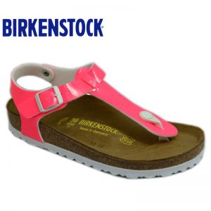 德国Birkenstock Kairo荧光漆皮人字拖系踝凉鞋