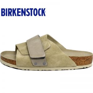 Birkenstock经典软木单扣凉拖男女同款牛皮绒面革拖鞋kyoto系列软木拖鞋软木拖鞋