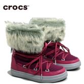 Crocs卡骆驰女鞋 时尚保暖秋冬休闲厚底系带洛基雪地短靴|203423